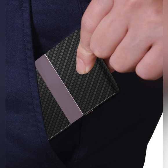 Unisex Business Card Holder with Ultra Slim Design, Premium PU Leather - Picture 2 of 3